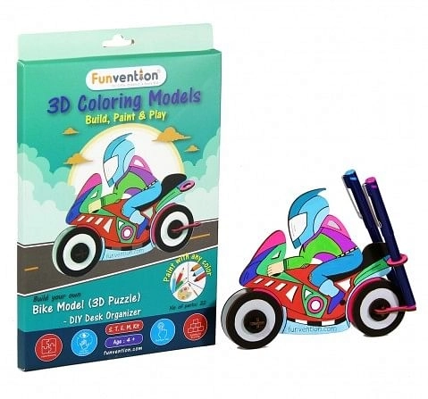 Funvention 3D Coloring Model - Bike Stem for Kids Age 5Y+