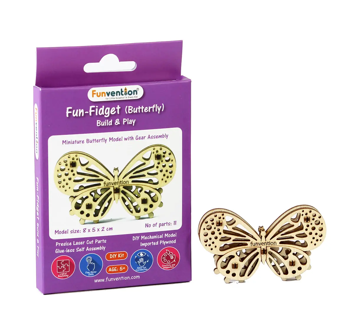 Funvention Fun Fidgets - Jungle - Butterfly Model Stem for Kids Age 5Y+