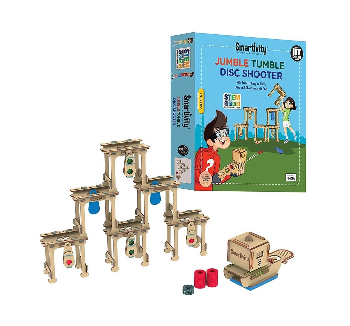 Smartivity Jumble Tumble Disc Shooter - DIY for Kids age 6Y+ 