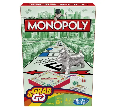 Hasbro Monopoly Grab & Go Board Game Multicolour, 8Y+