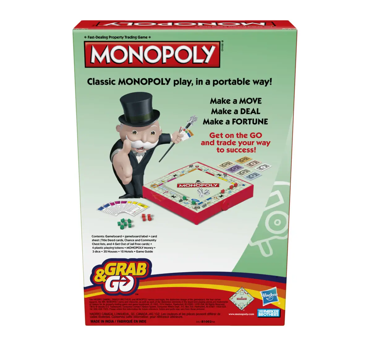 Hasbro Monopoly Grab & Go Board Game Multicolour, 8Y+