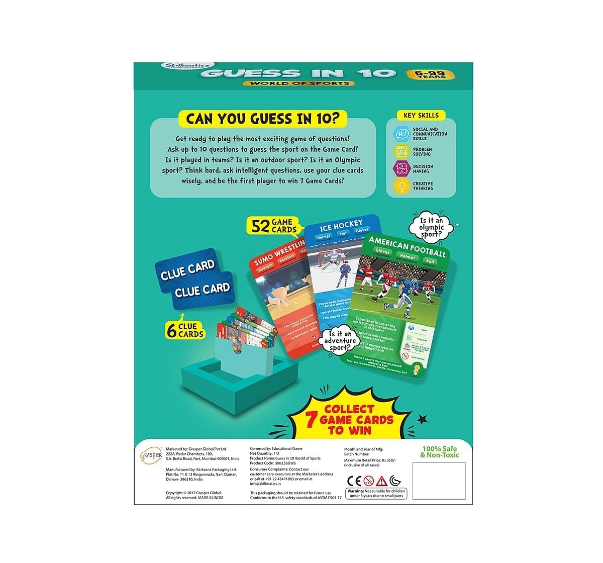 Skillmatics Guess In 10 World of Sports Games for Kids age 6Y+ 