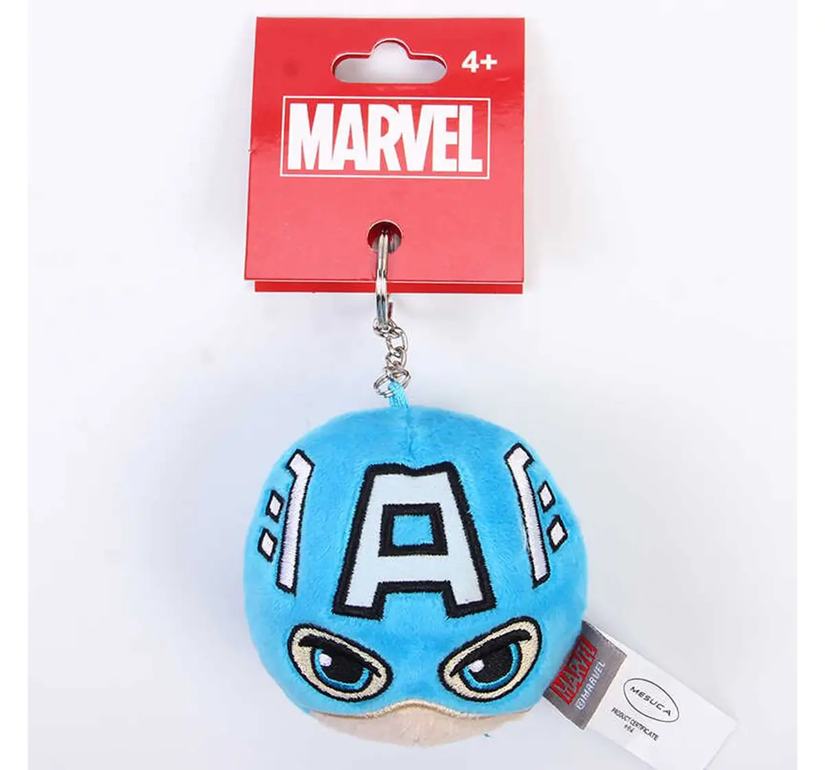 Marvel Captain America Plush Round Keychain, Blue, 12Y+