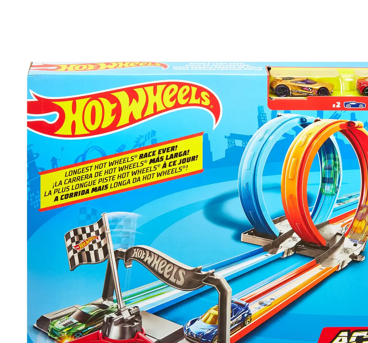 Hot Wheels Double Loop Dash Trackset with 2 Vehicles, Assorted, 5Y+