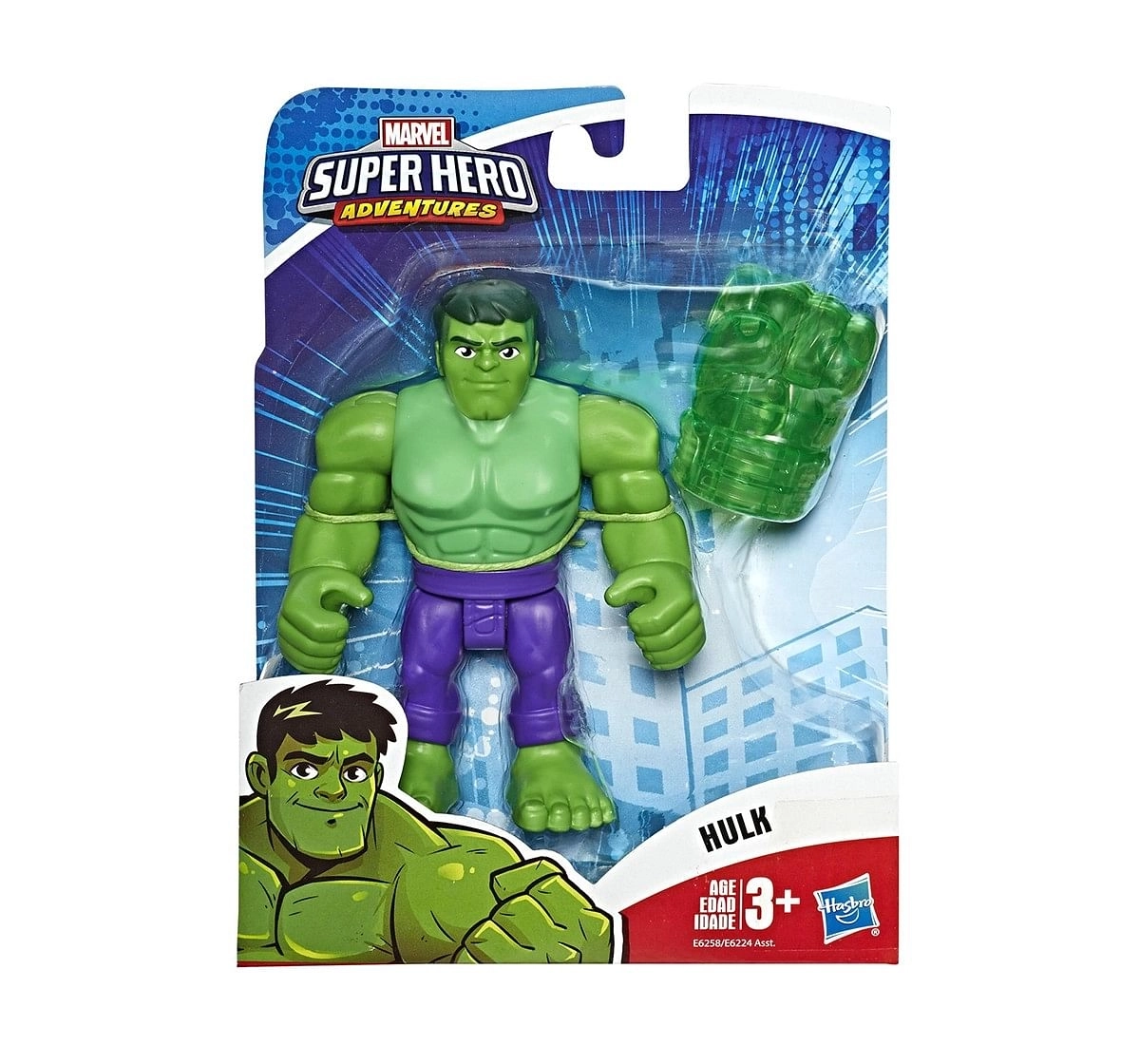 Super Hero Adventures Marvel Hulk Action Figure Assorted Activity Toys for Boys age 3Y+ (Green)