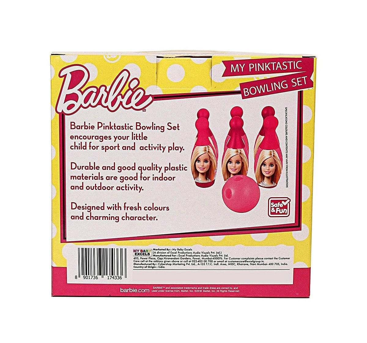 Barbie Bowling Pin Eflute for Kids age 5Y+ (Pink)