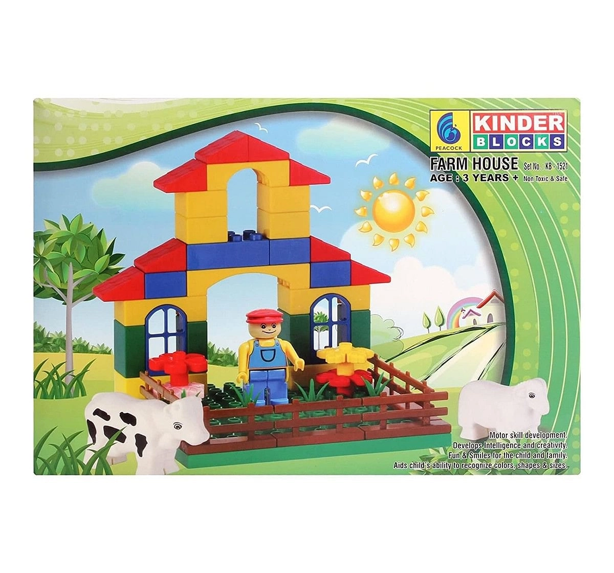 Peacock Kinder Farm House Generic Blocks for Kids age 3Y+ 