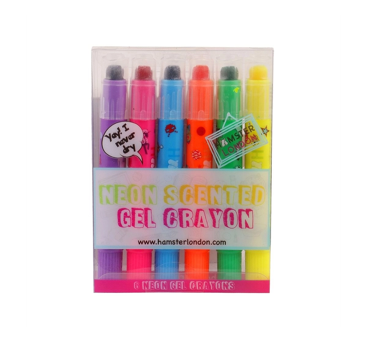 Hamster London Gel Crayons Pack of 6 for Kids age 3Y+ 