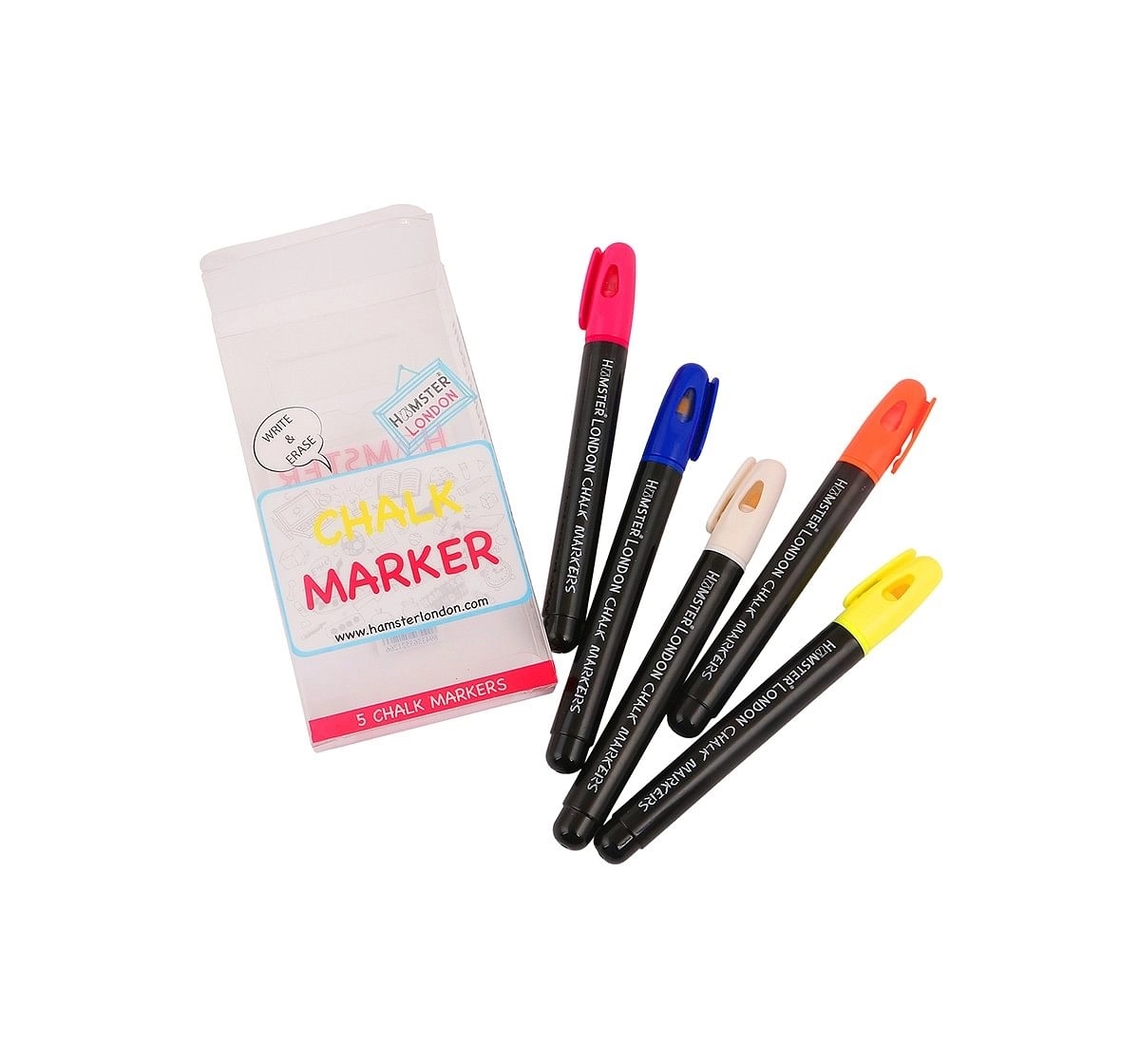 Hamster London Chalk Markers Set of 5 for Kids age 3Y+