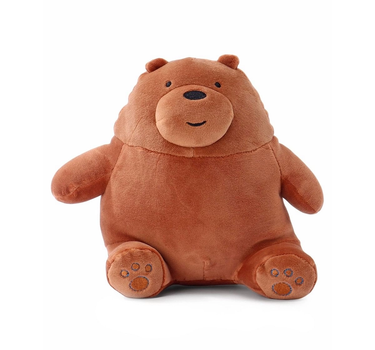 We Bare Bears We Bare Bear Sitting Grizzly Bear Plush 20 Cm Character Soft Toys for Kids age 1Y+ - 20 Cm (Brown)