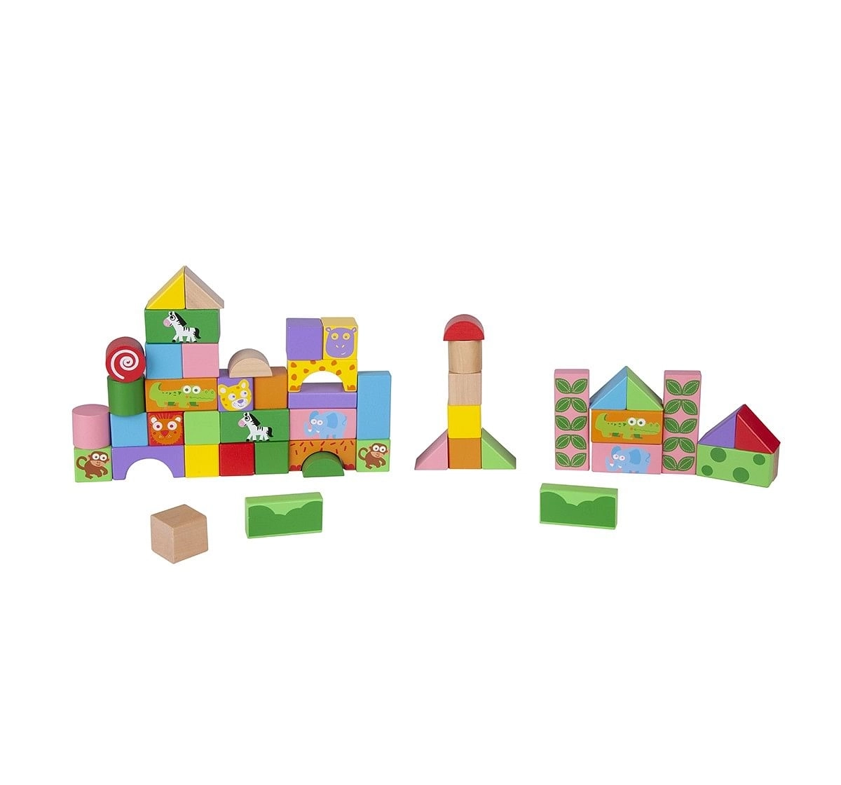 Shooting Star 50 PCS Wooden Blocks for Kids age 3Y+ 