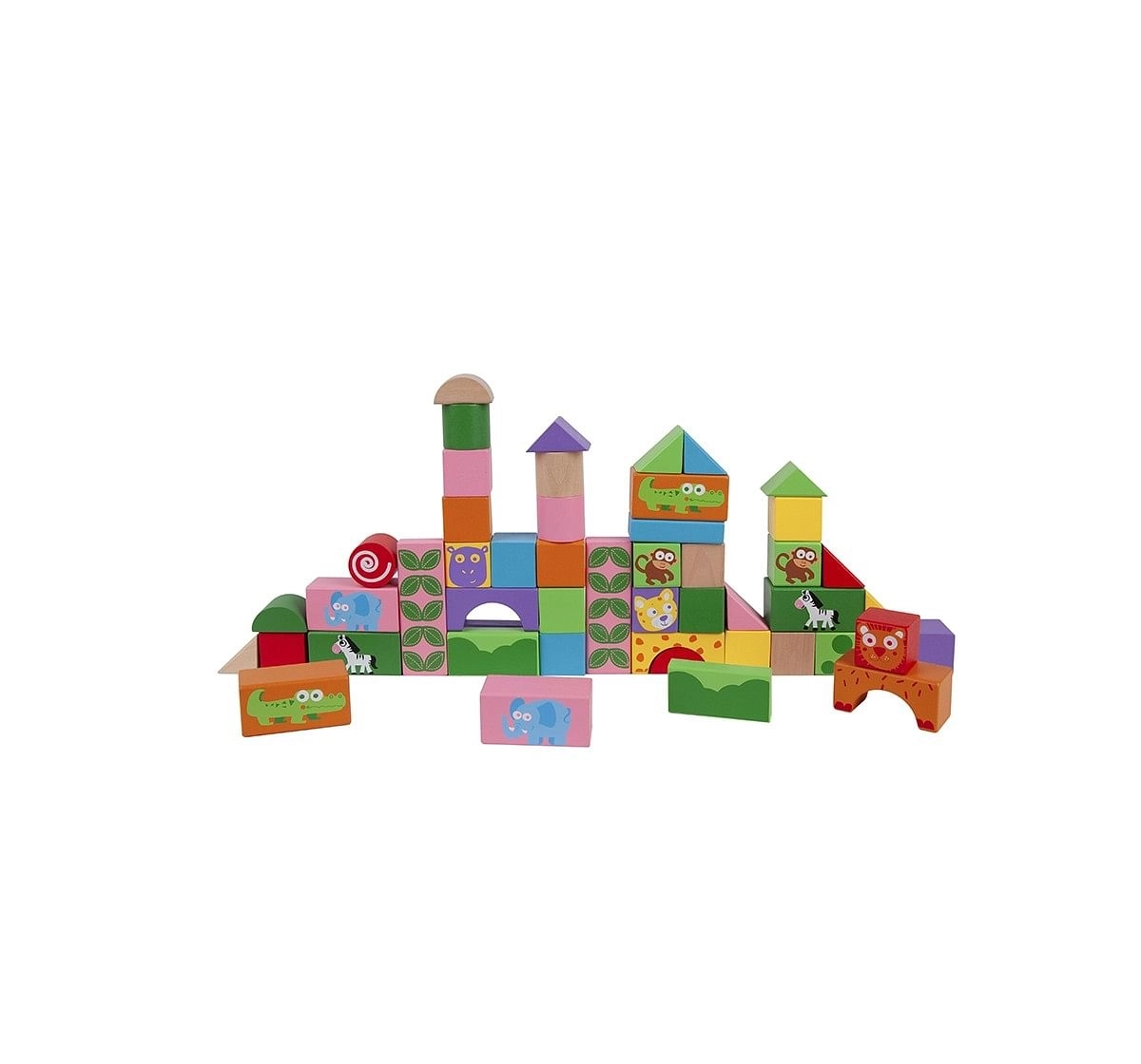 Shooting Star 50 PCS Wooden Blocks for Kids age 3Y+ 