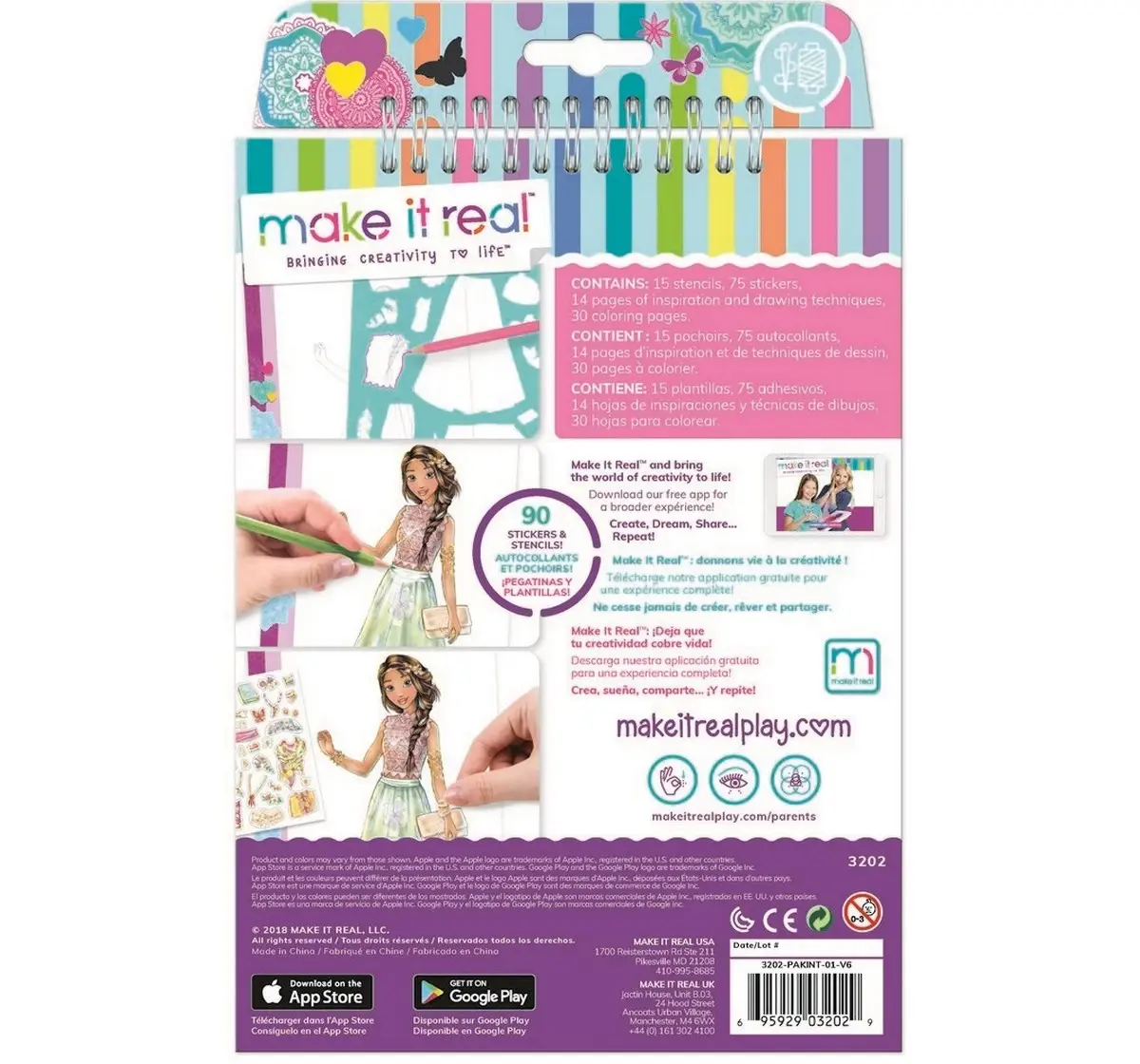 Make It Real Stationary Fashion Design Sketchbook: Blooming Creativity Multicolor 8 To 14 Years