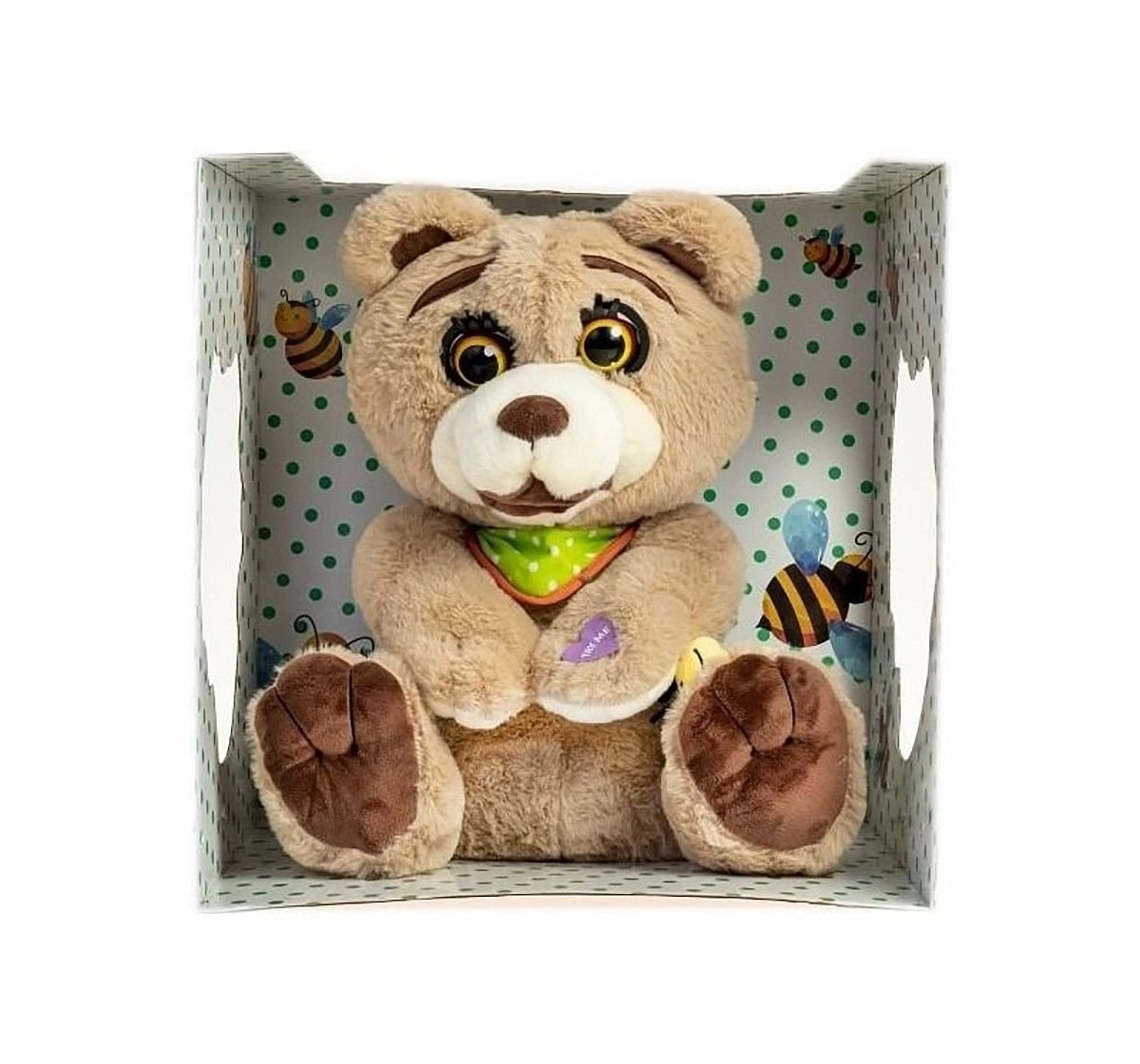 Dimian Hugo Bear Story Telling Interactive Soft Toy for Kids age 3Y+ - 42 Cm (Brown)