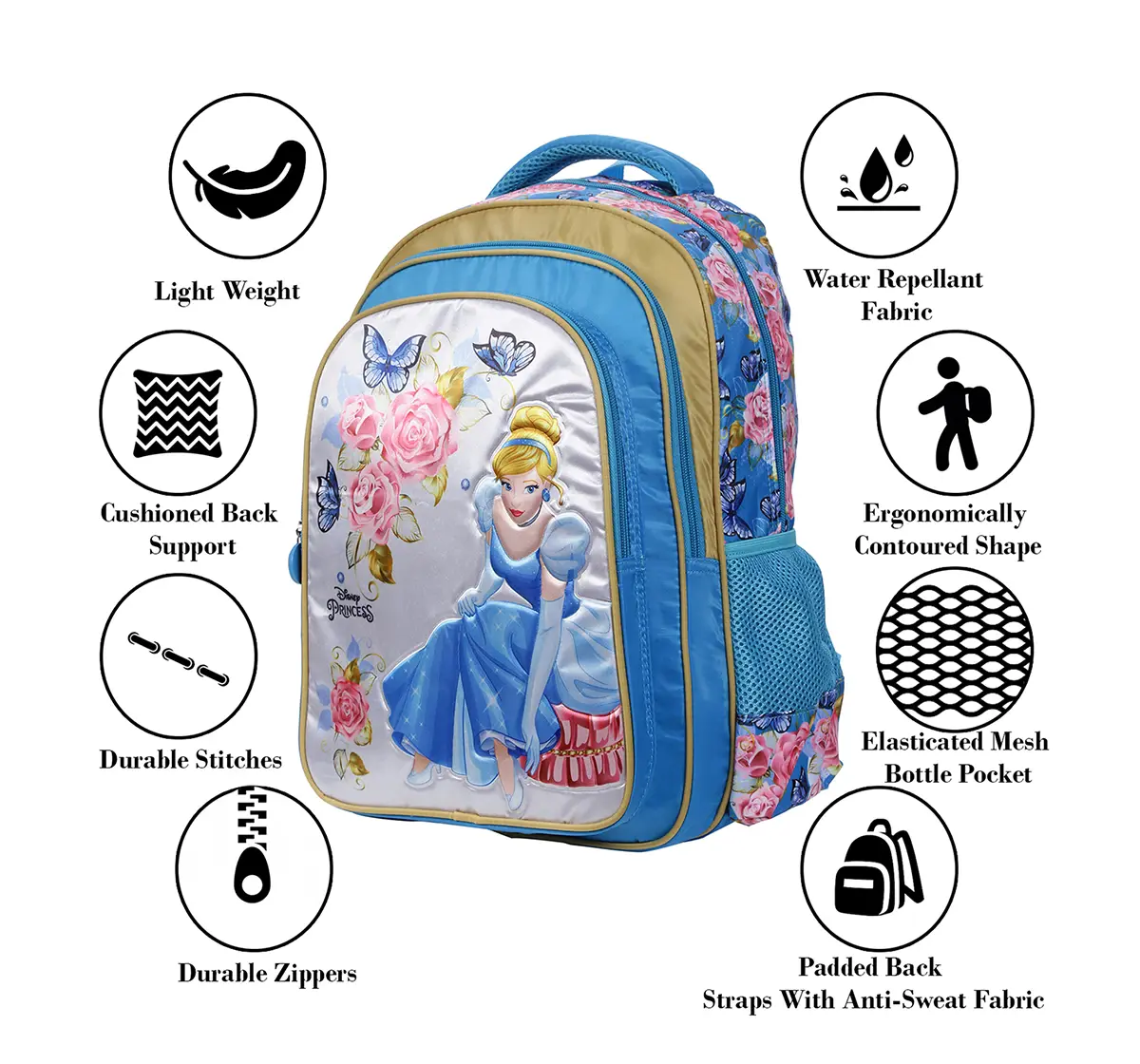 Disney Princess Travel In Style 18" Backpack Bags for age 3Y+ 