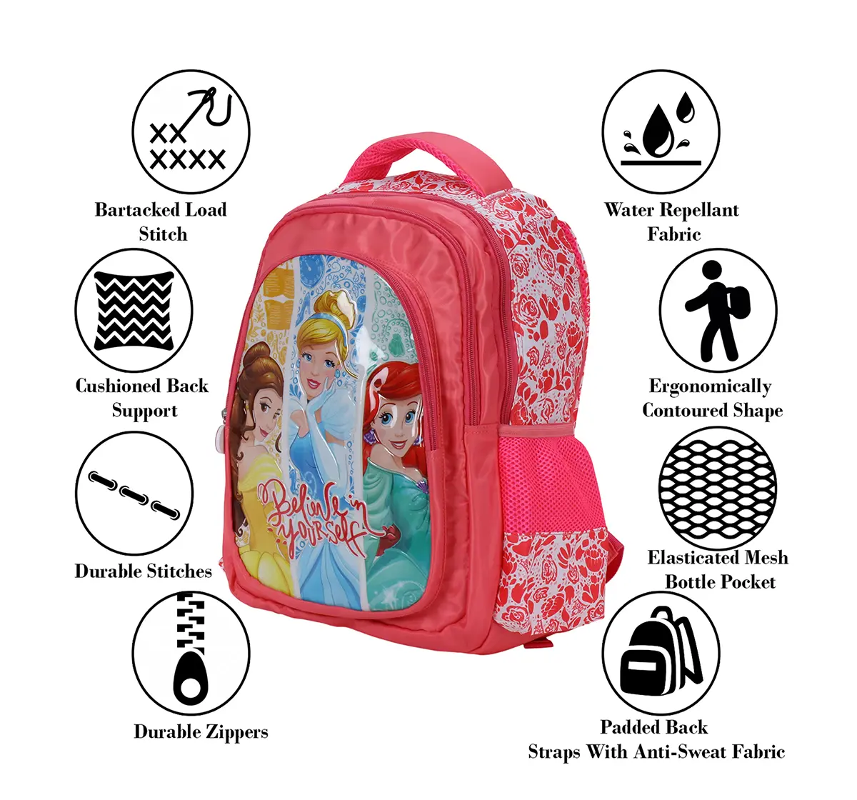 Disney Princess Believe In Yourself 14" Backpack Bags for age 3Y+ 