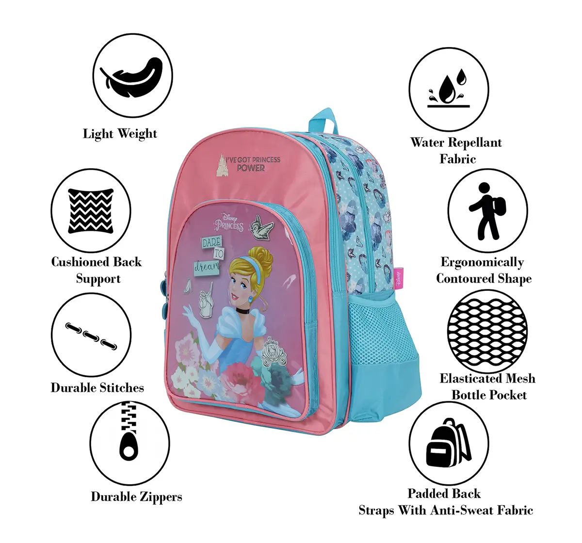 Disney Princess Dare To Dream 18" Backpack Bags for age 3Y+ 