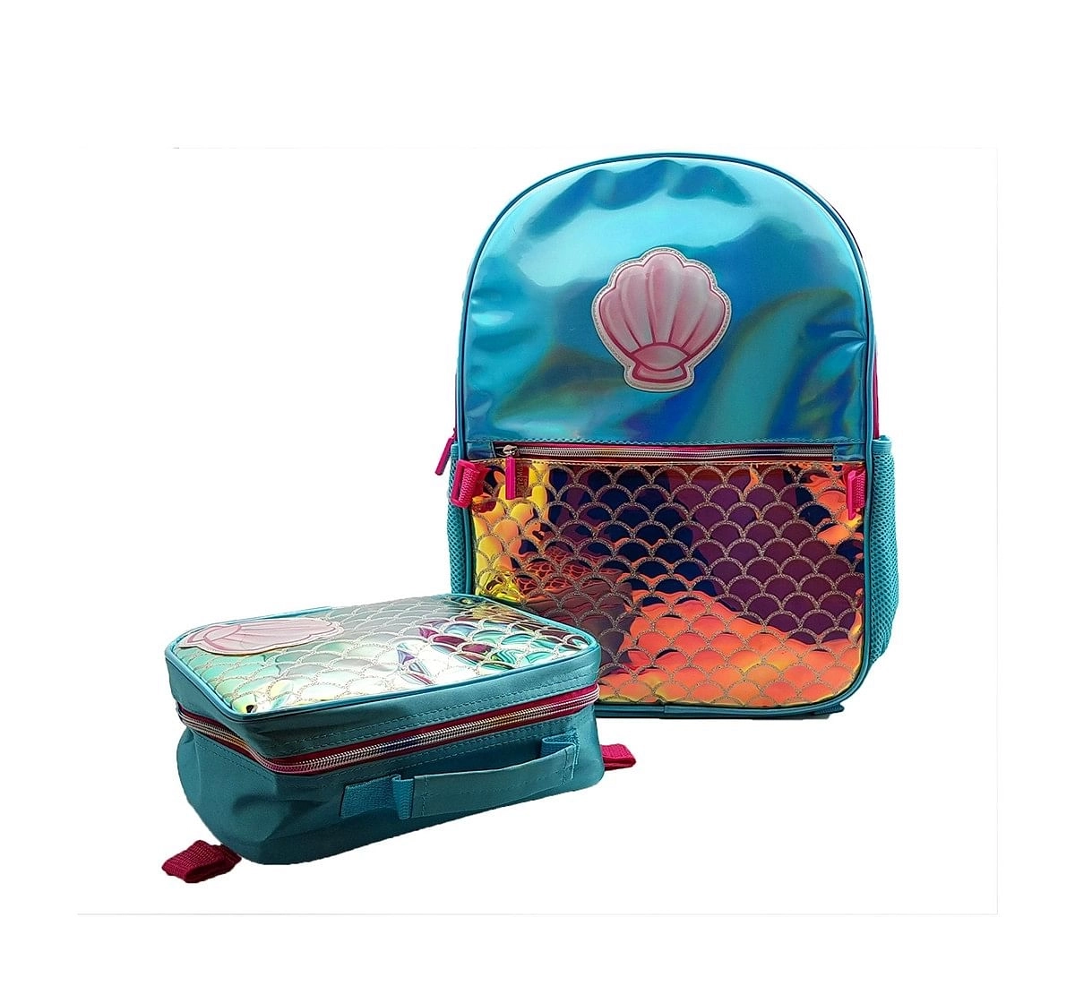 Hamster London Shiny Shell Backpack with Tiffin Bag for age 3Y+ (Blue)