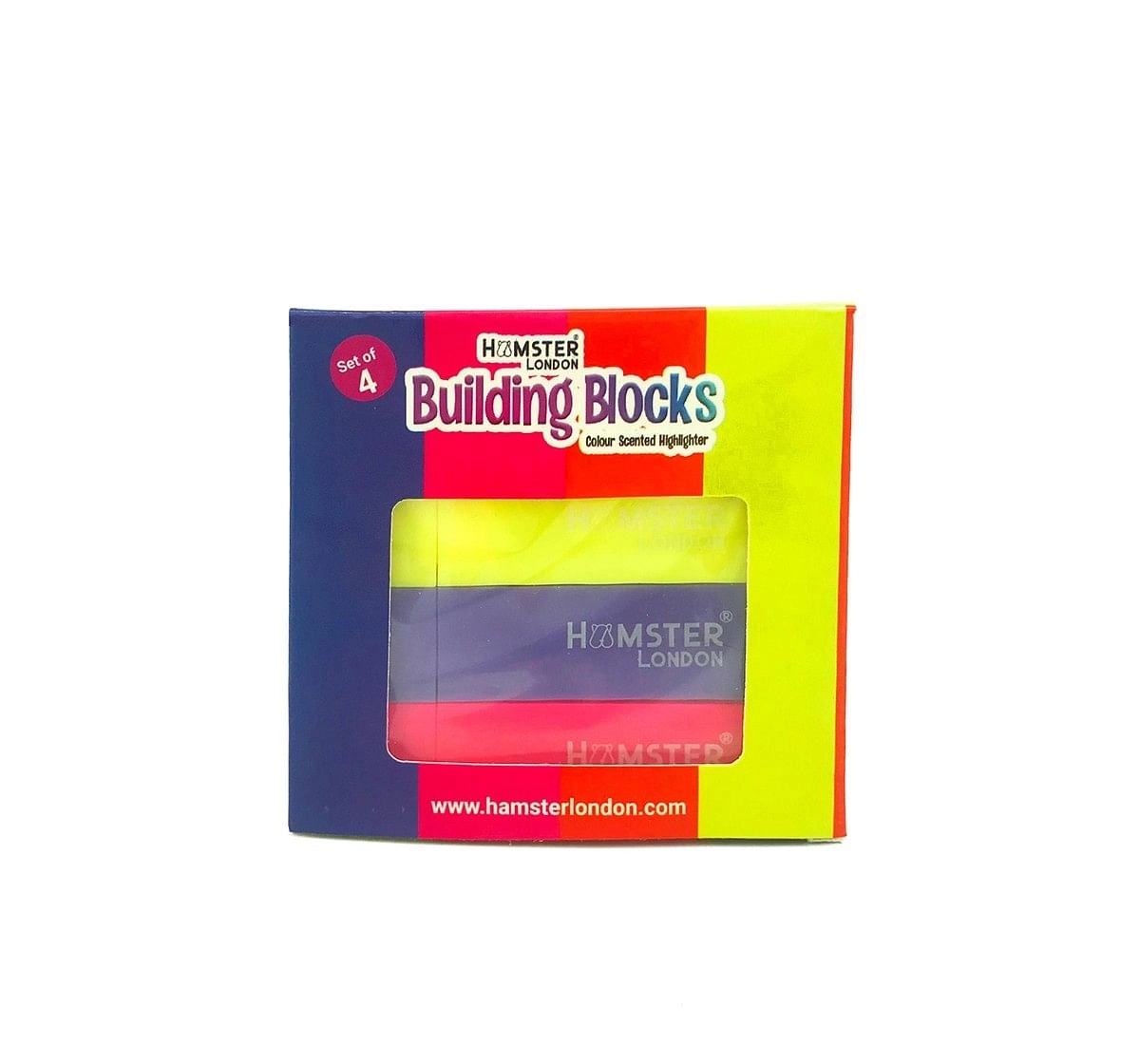 Hamster London Building Blocks Scented Highlighters 4Pc Set for Kids age 3Y+ 