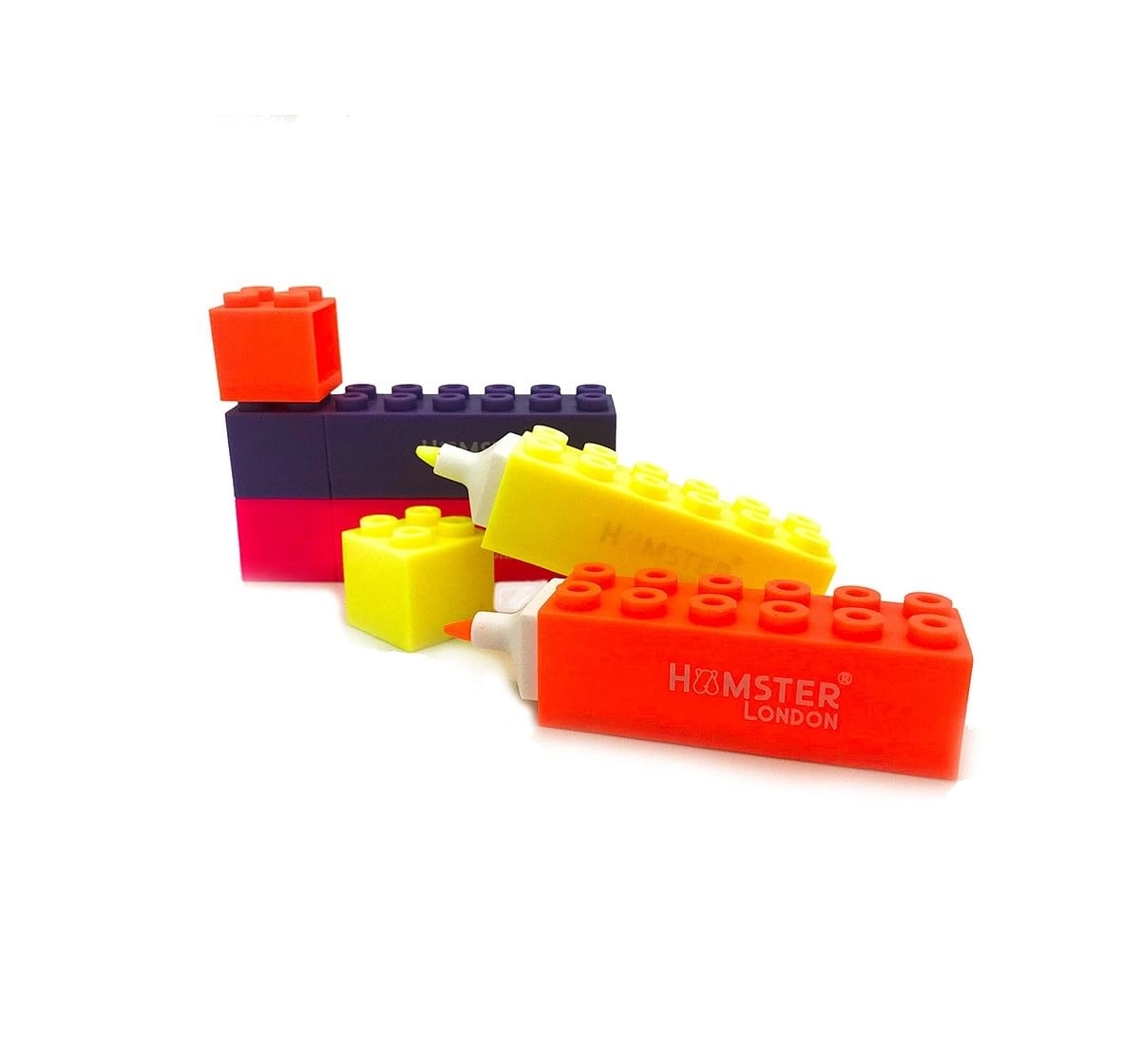 Hamster London Building Blocks Scented Highlighters 4Pc Set for Kids age 3Y+ 