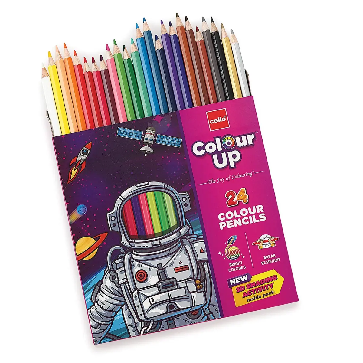 COLOURUP Colour Pencils, Bright and Strong Colours Pencils, Non-Toxic Colouring Set, Pack of 24, Multicolour, 4Y+