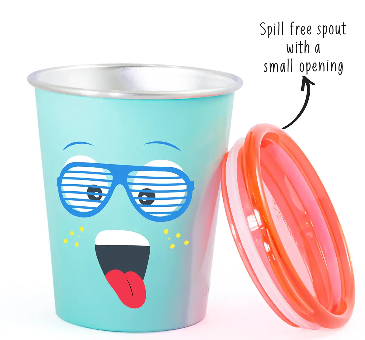 Rabitat Spill Free Stainless Steel Cup, Blue, Spunky, 5Y+