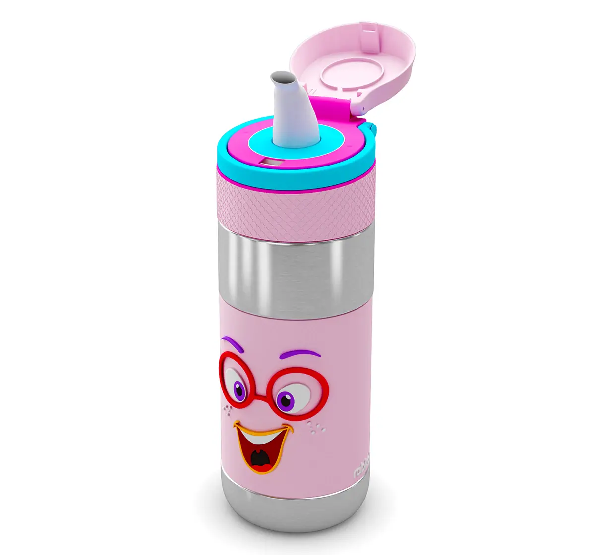 Rabitat Clean Lock Insulated Stainless Steel Sipper Water Bottle Sizzle 410 ml For Kids of Age 4Y+, Multicolour