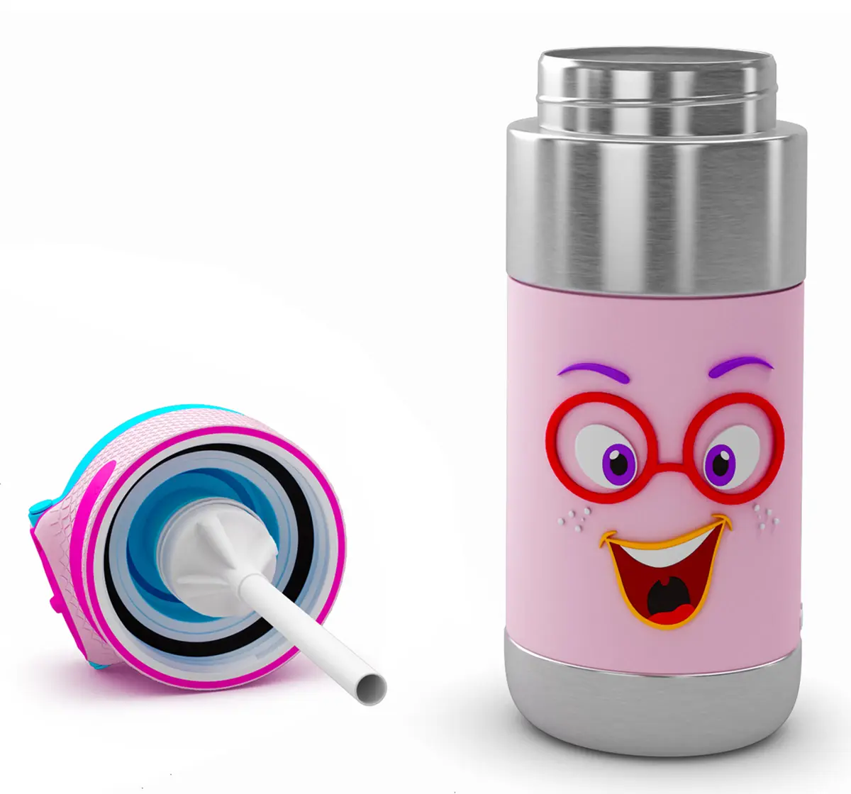 Rabitat Clean Lock Insulated Stainless Steel Sipper Water Bottle Sizzle 410 ml For Kids of Age 4Y+, Multicolour