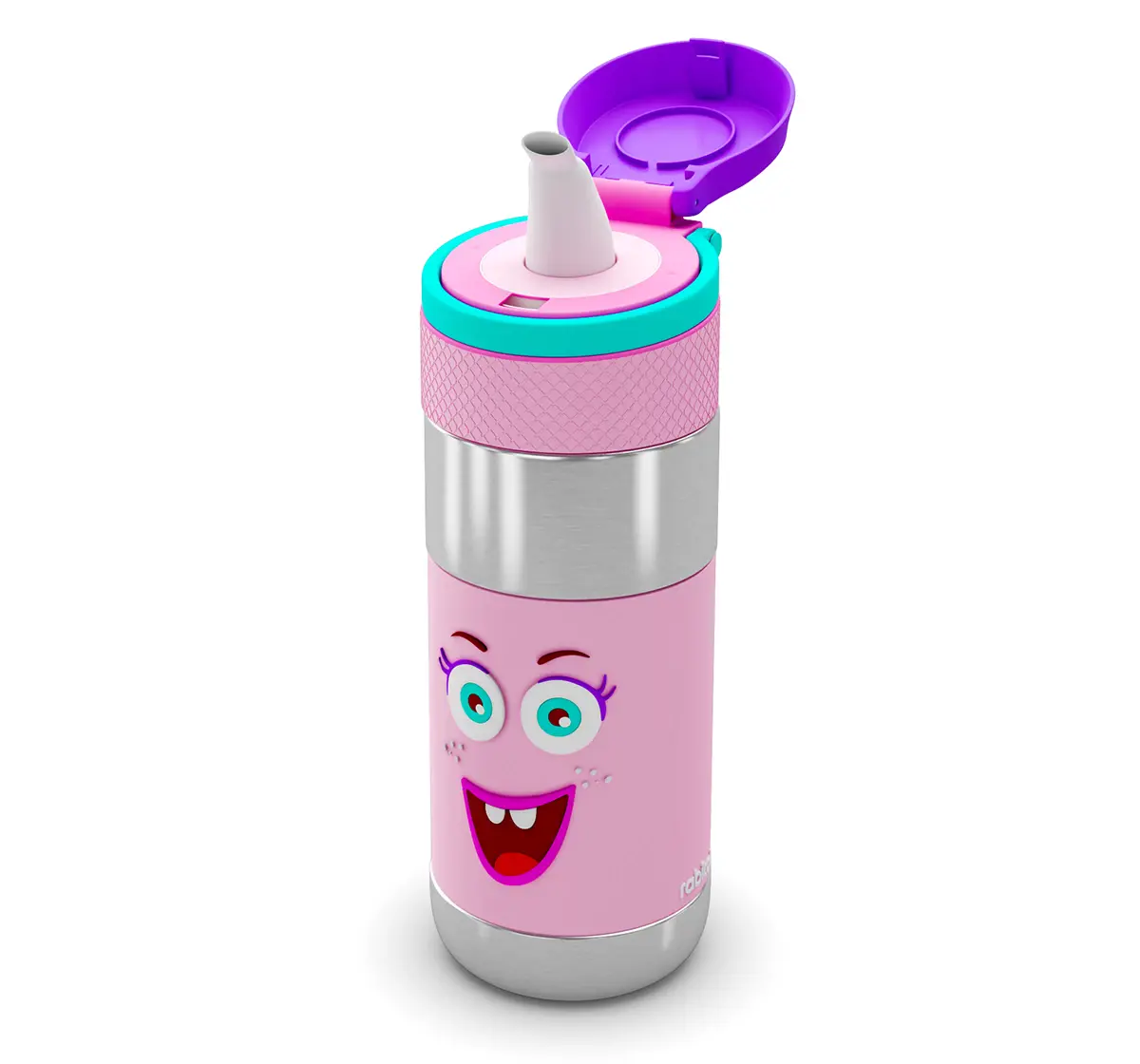 Rabitat Clean lock Insulated Stainless Steel Sipper Water Bottle Miss Butters 410 ml For Kids of Age 4Y+, Multicolour