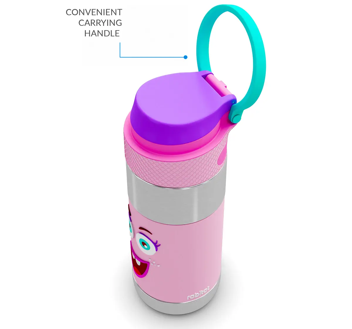 Rabitat Clean lock Insulated Stainless Steel Sipper Water Bottle Miss Butters 410 ml For Kids of Age 4Y+, Multicolour