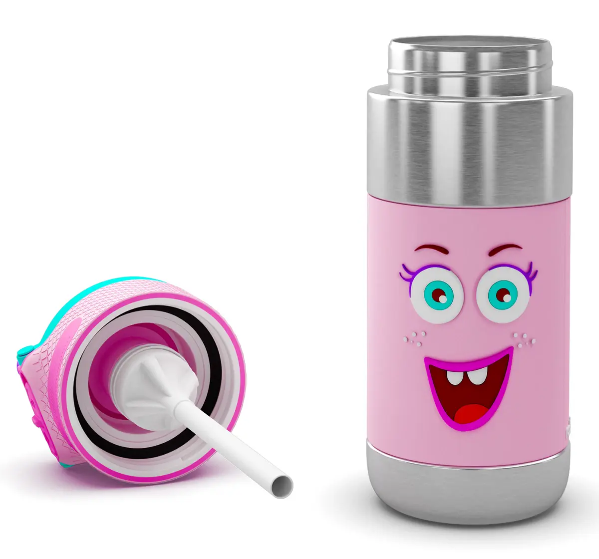 Rabitat Clean lock Insulated Stainless Steel Sipper Water Bottle Miss Butters 410 ml For Kids of Age 4Y+, Multicolour