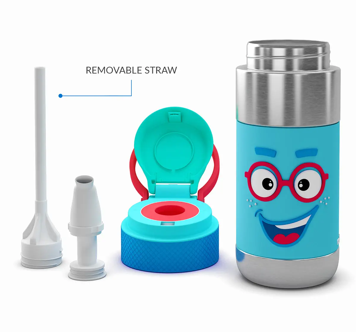 Rabitat Clean Lock Insulated Stainless Steel Sipper Water Bottle Sparky 410 ml For Kids of Age 4Y+, Multicolour