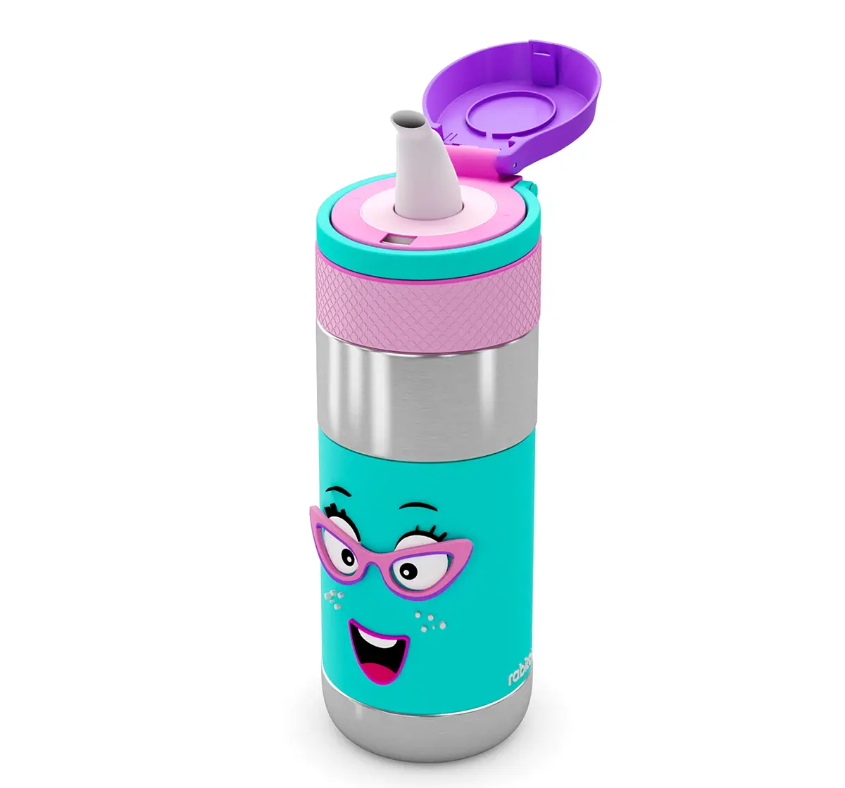 Rabitat Clean Lock Insulated Stainless Steel Sipper Water Bottle Chatter Box 410 ml For Kids of Age 4Y+, Multicolour