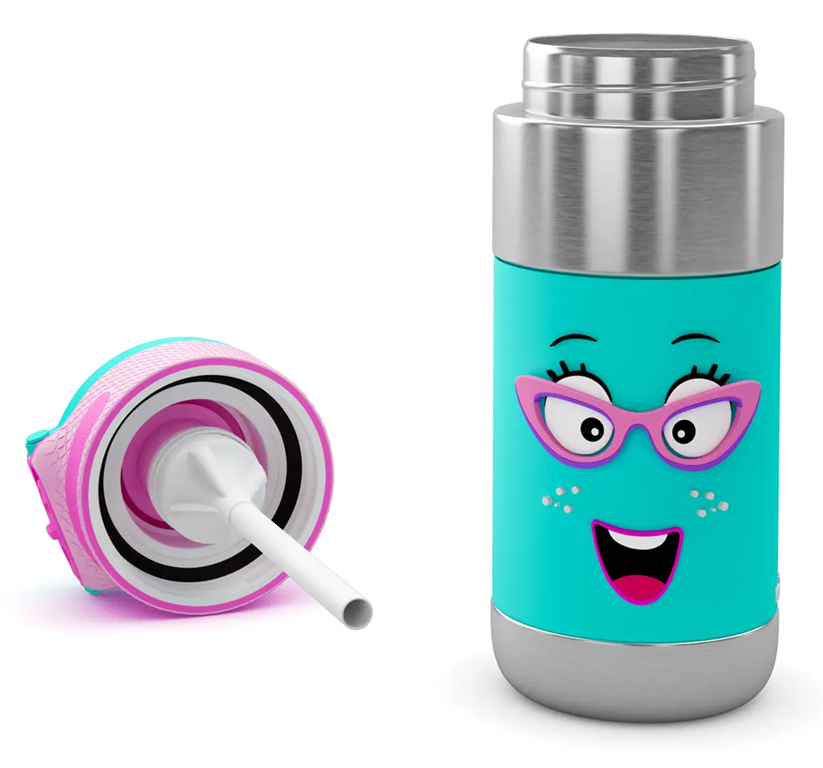 Rabitat Clean Lock Insulated Stainless Steel Sipper Water Bottle Chatter Box 410 ml For Kids of Age 4Y+, Multicolour