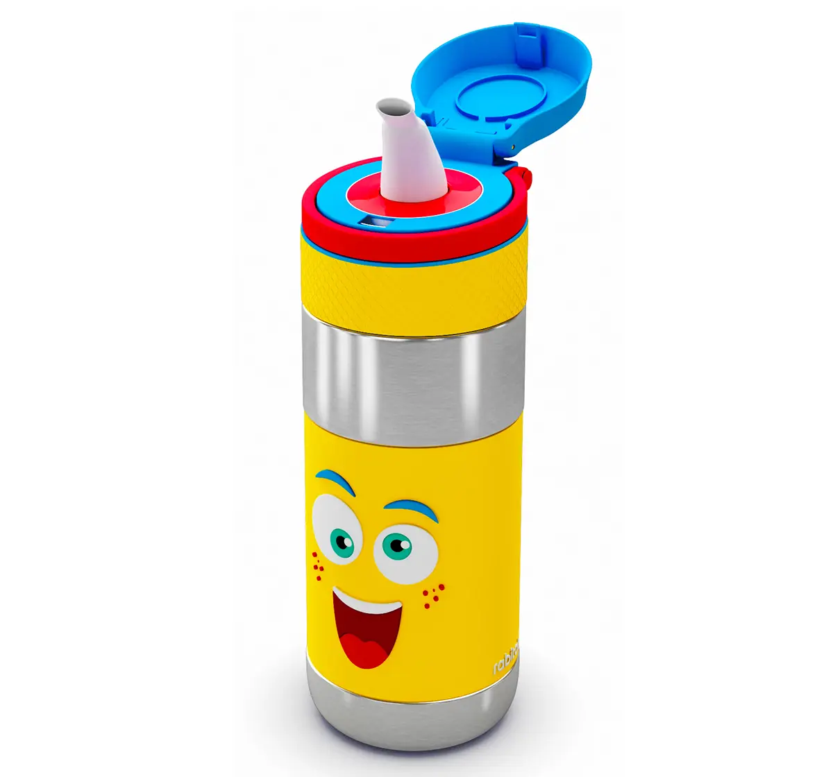 Rabitat Clean Lock Insulated Stainless Steel Sipper Water Bottle Mad Eye 410 ml For Kids of Age 4Y+, Multicolour