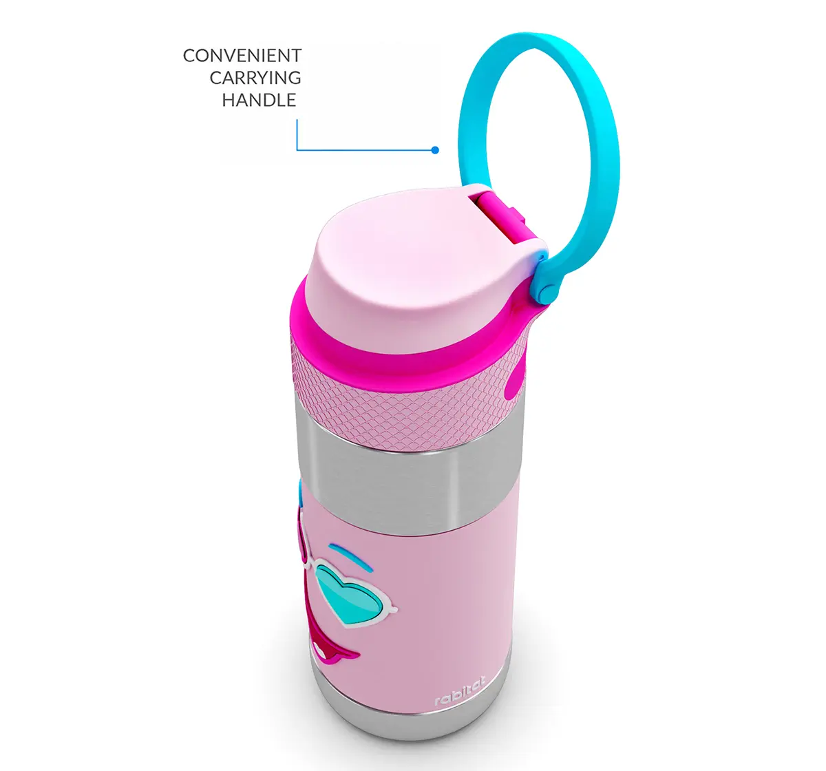 Rabitat Clean Lock Insulated Stainless Steel Sipper Water Bottle Diva 410 ml For Kids of Age 4Y+, Multicolour