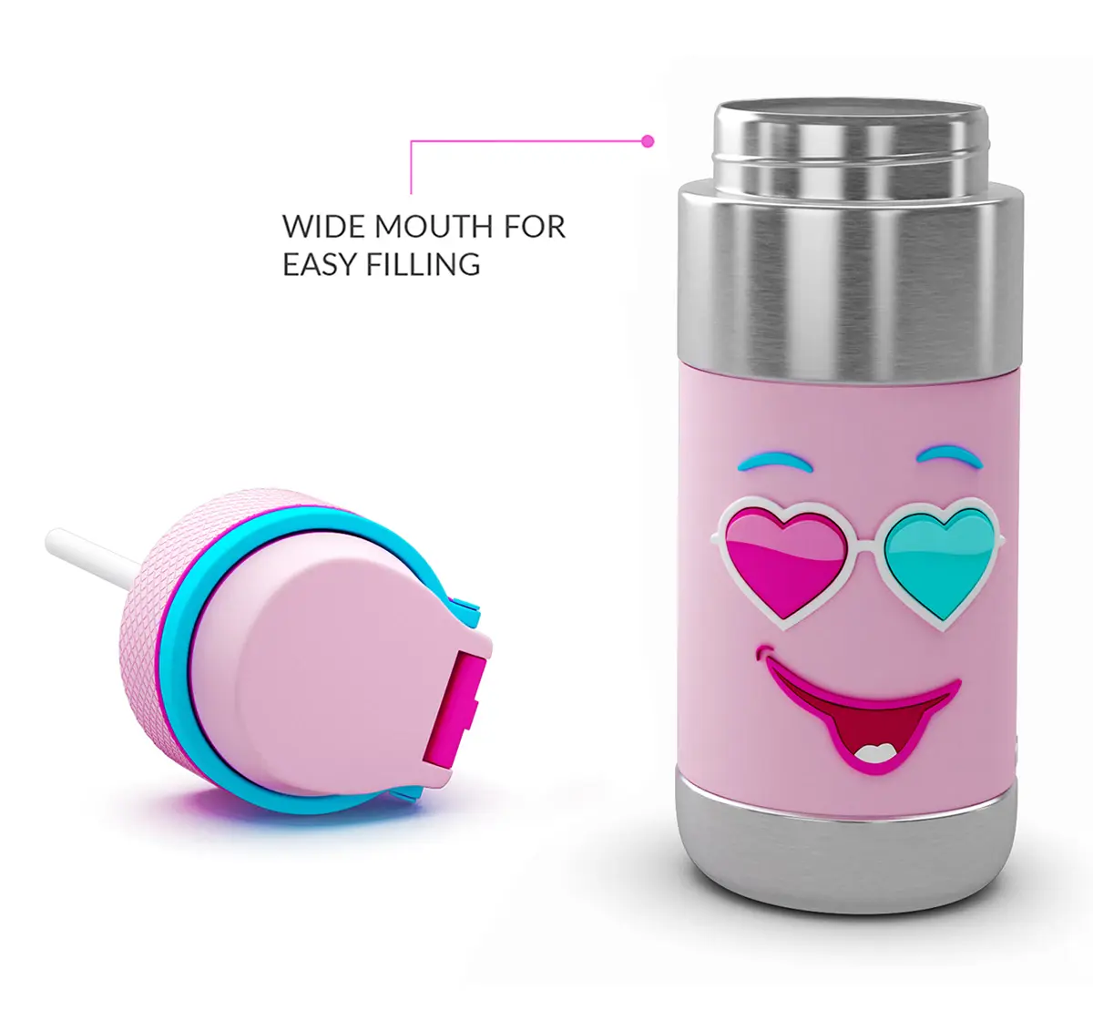 Rabitat Clean Lock Insulated Stainless Steel Sipper Water Bottle Diva 410 ml For Kids of Age 4Y+, Multicolour