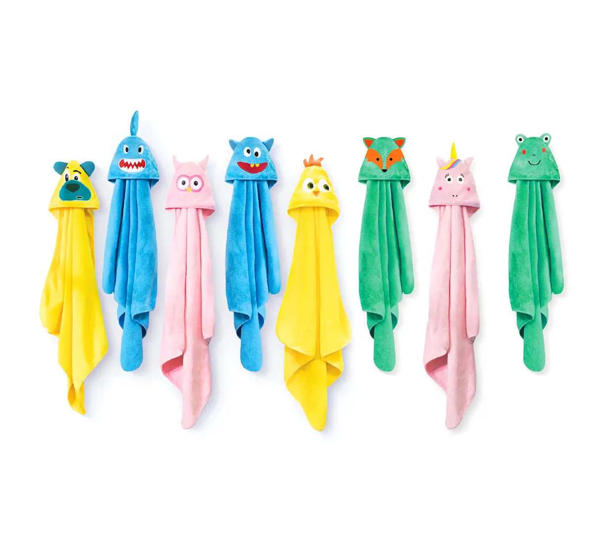 Rabitat Kids Hooded Bath Towel Super Soft Made with Zero Twist Cotton, Green, Green Fox, 5Y+