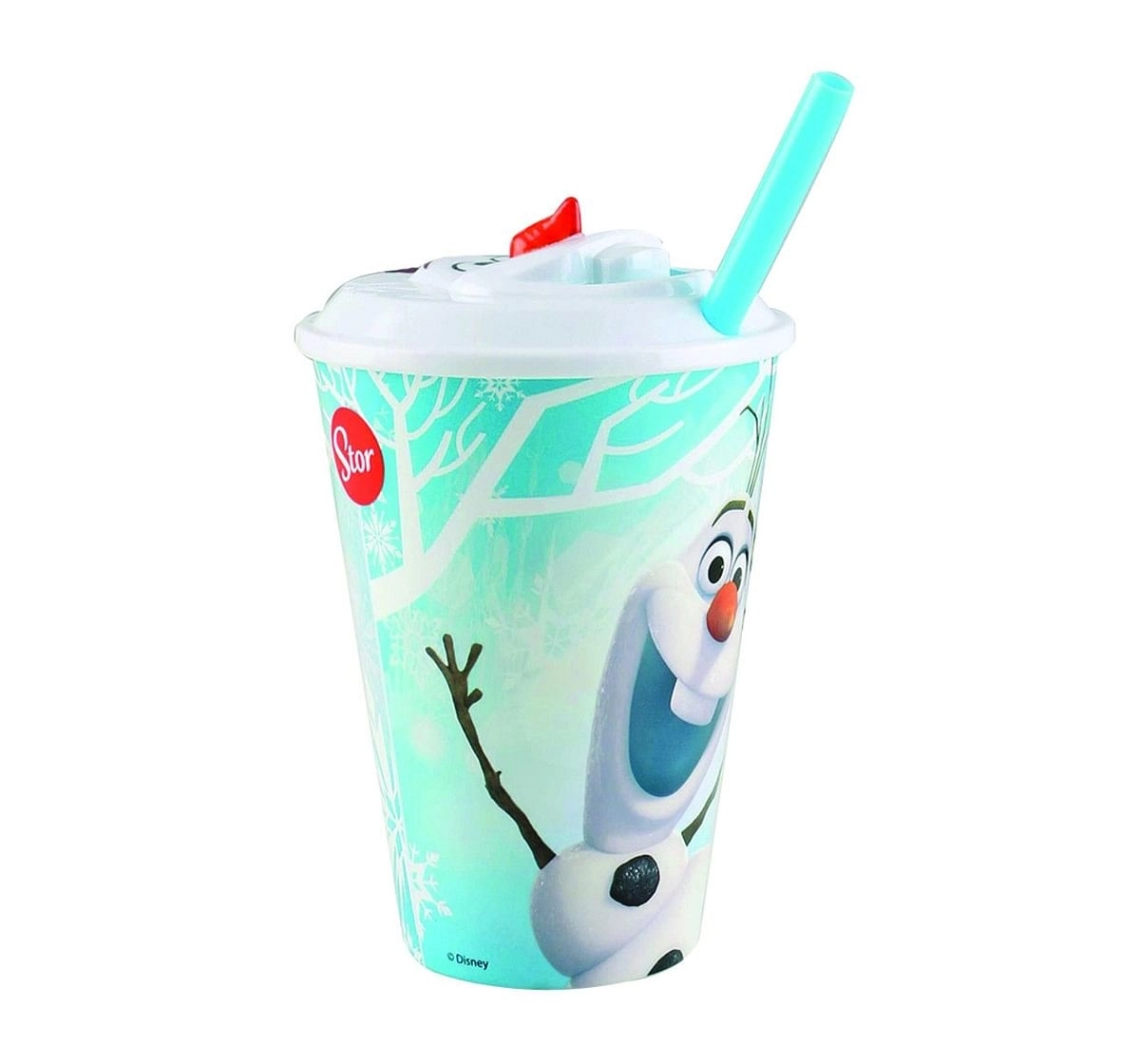 Disney Story 3D straw Tumbler Frozen Olaf  Water Bottles & Sipper for ,415 ml for age 3Y+