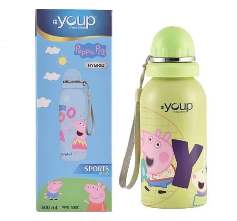 Youp Stainless Steel Peppa Pig Kids Water Bottle Hybrid Multicolour 3Y+ Assorted 