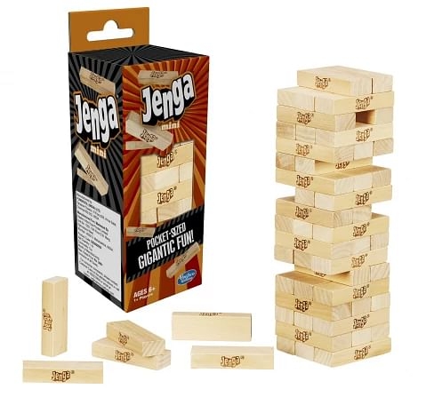 Hasbro Jenga Mini Blocks Stacking Tower Game for Kids 6Y+, Multicolour