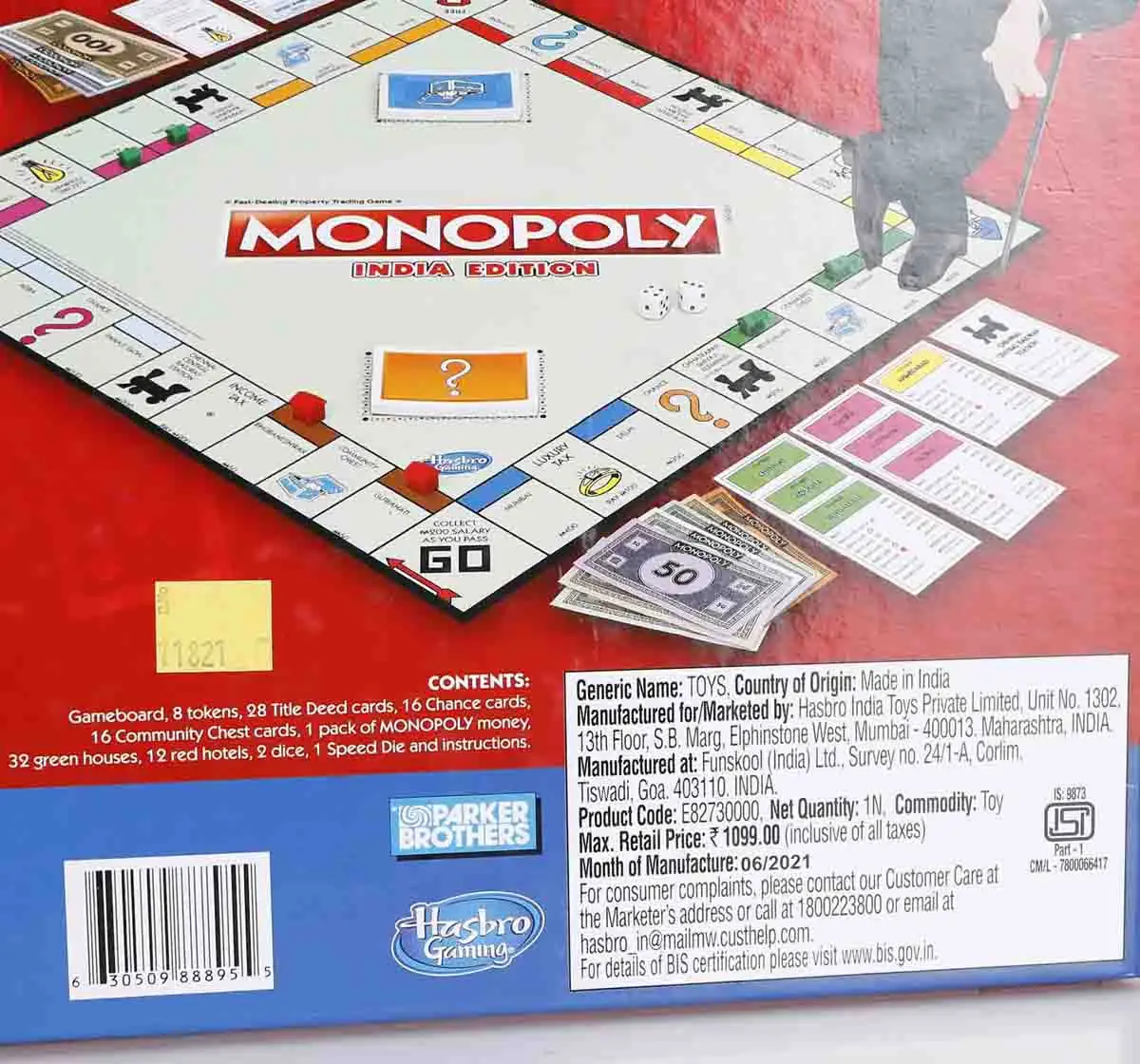 Hasbro Gaming Monopoly India Game for kids 6Y+, Multicolour