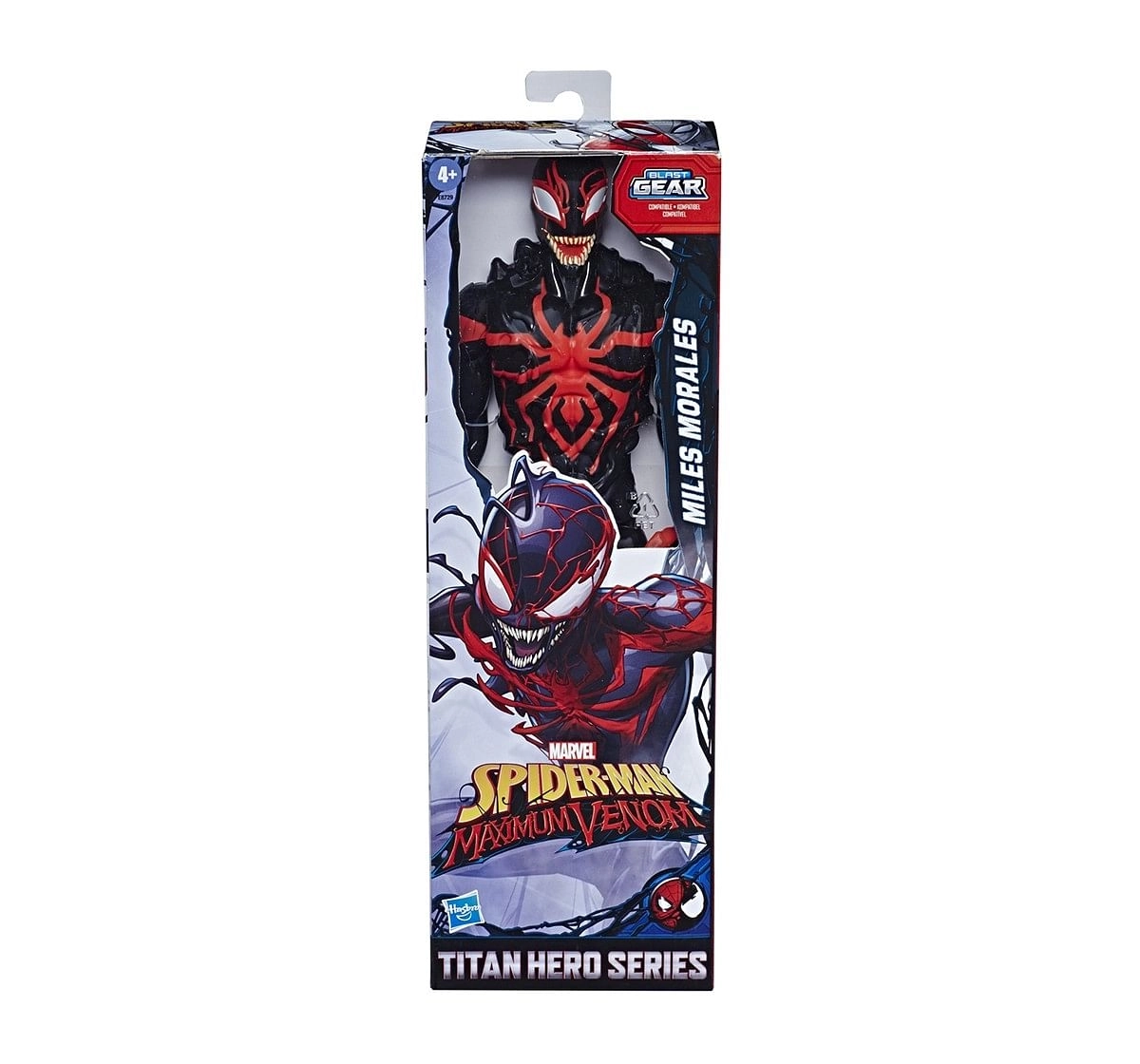 Marvel Spider-Man Maximum Venom Titan Hero Miles Morales Action Figure Assorted, Inspired By The Marvel Universe, Blast Gear-Compatible Back Port, Ages 4 And Up 