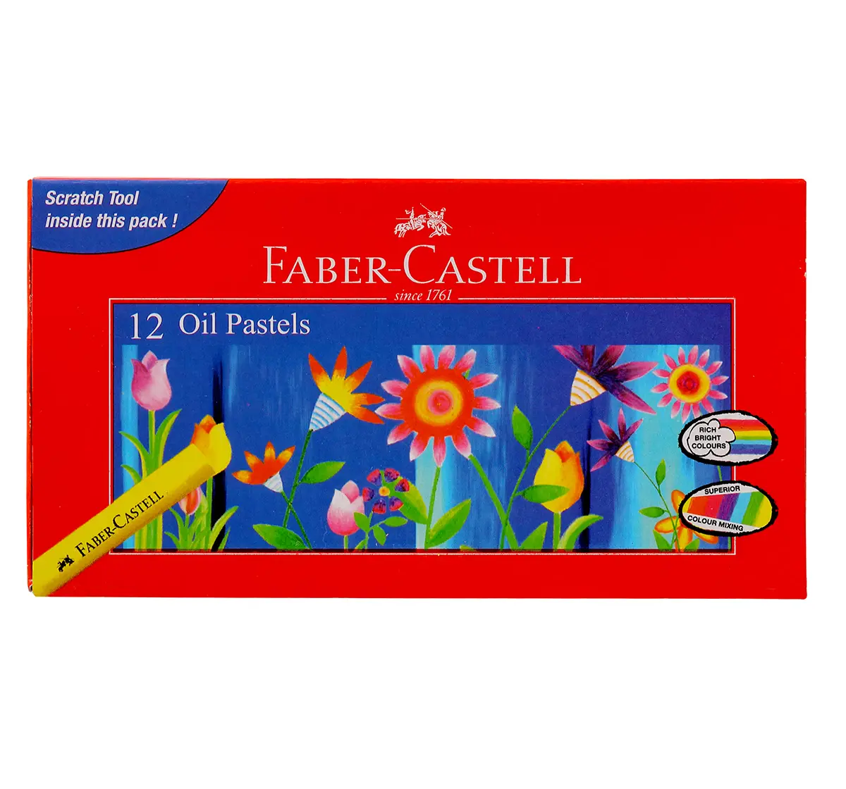 Faber-Castell 123010 oil pastels round pack of 12, 4Y+
