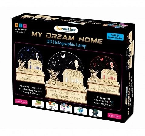 Funvention 3D Holographic Lamp - My Dream Home (Utility Series) Stem for Kids Age 8Y+