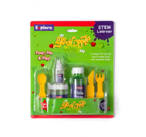 Eksploe My Green Apple Slime Lab Easy To Play Creative STEM Skills Green Apple, 8 Years+