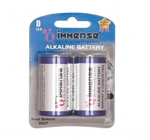 Immense D type Alkaline battery Pack of 2, 3Y+
