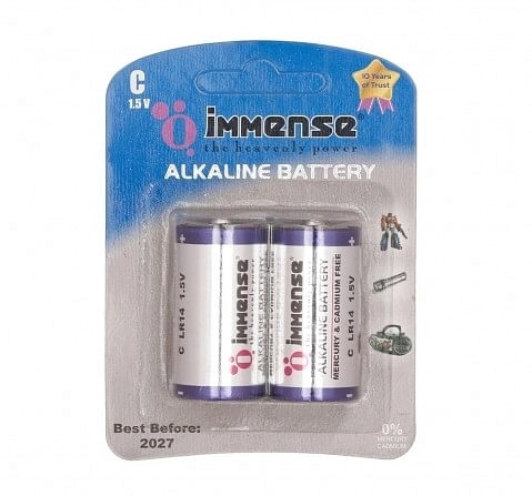 Immense C Type Alkaline battery Pack of 2, 3Y+