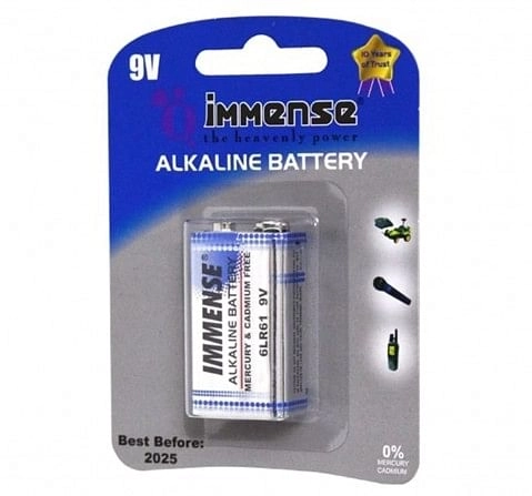 Immense 9V Alkaline battery Pack of 1, 3Y+