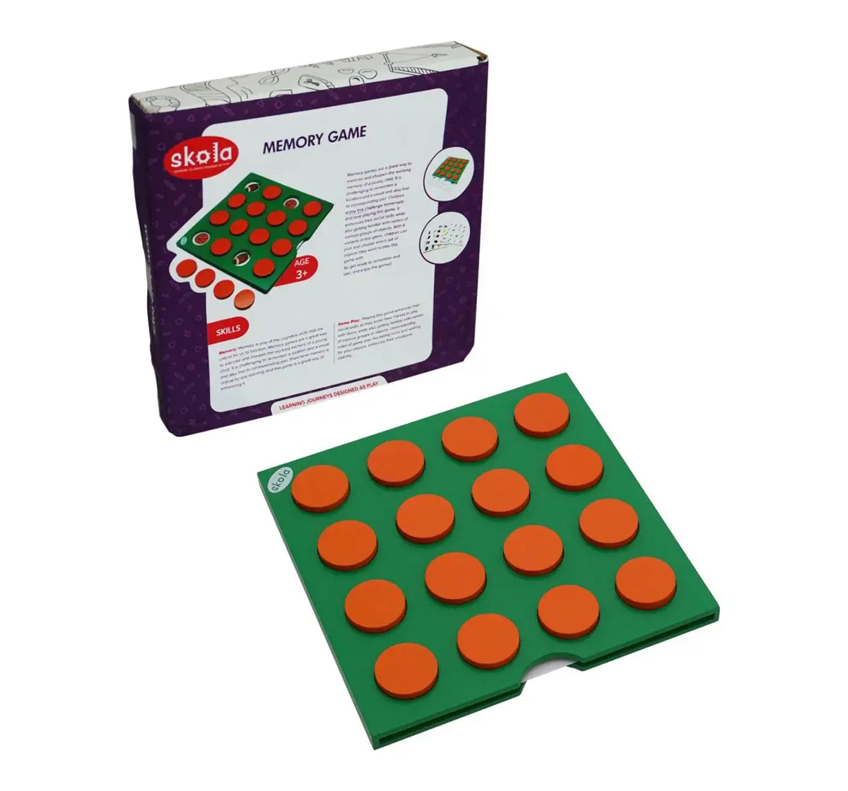 Skola Toys Memory Game Wooden for Kids age 4Y+ 